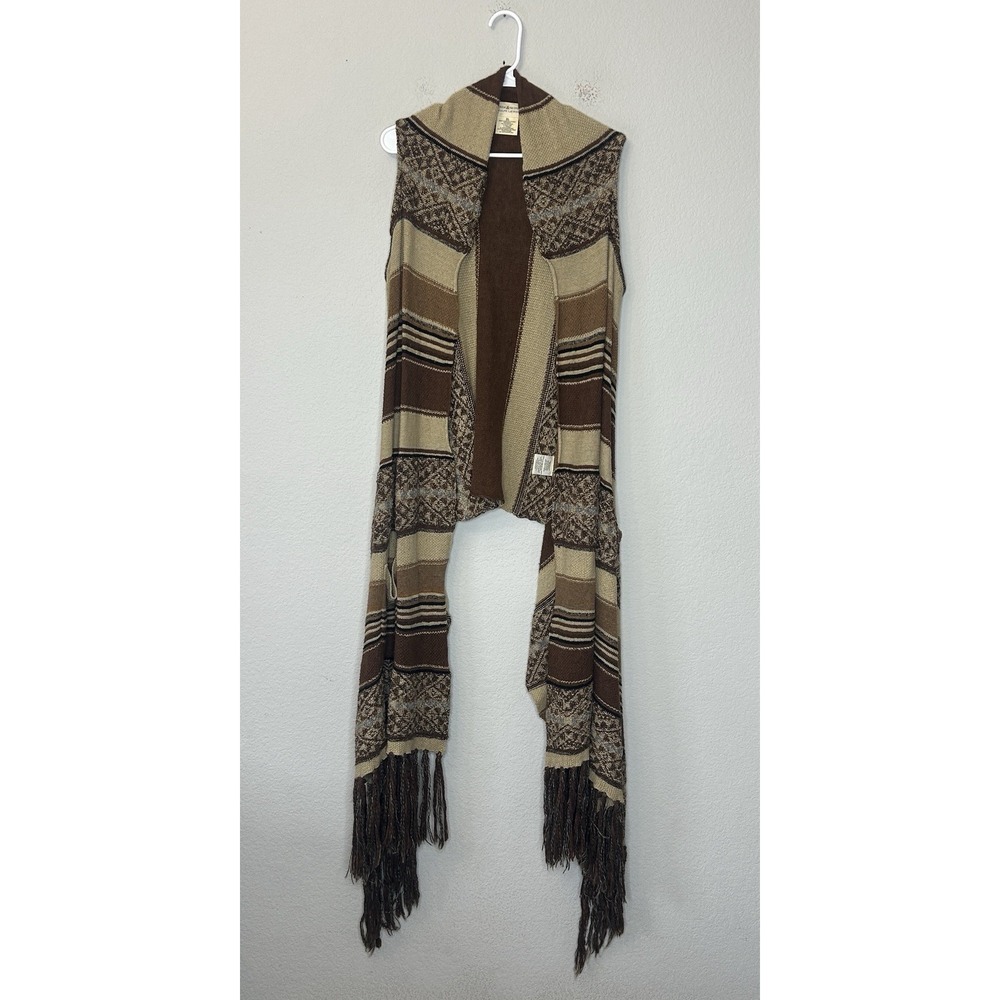 Denim & Supply Ralph Lauren Southwestern Fringe Cardigan Vest Women's M/L Wool